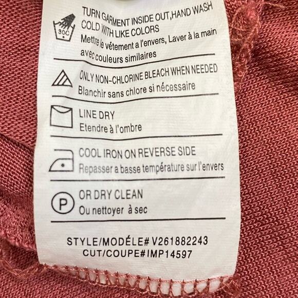 VINCE T-Shirt Rose Pink Colorblock Womens XS Slinky Crewneck Lightweight Jersey - Picture 5 of 7